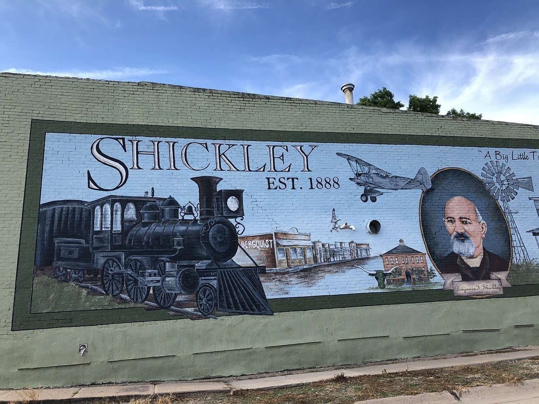 Town history mural, Shickley, Nebraska Town history mural, Shickley, Nebraska