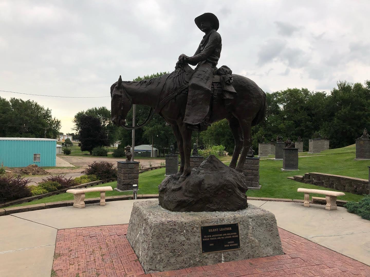 Silent Leather cowboy statue, Bartlett, Nebraska