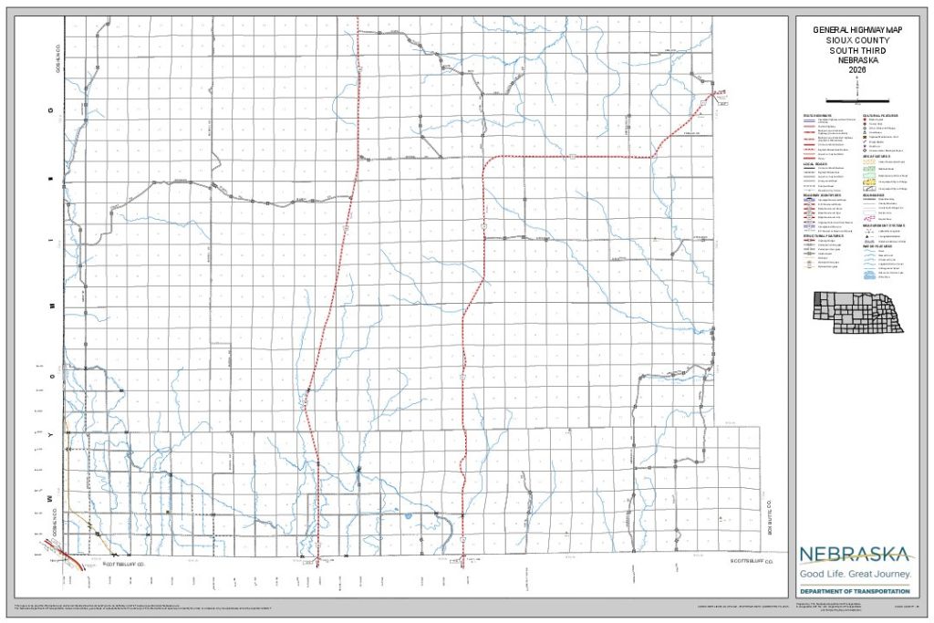 Sioux County Road Map thumbnail, South