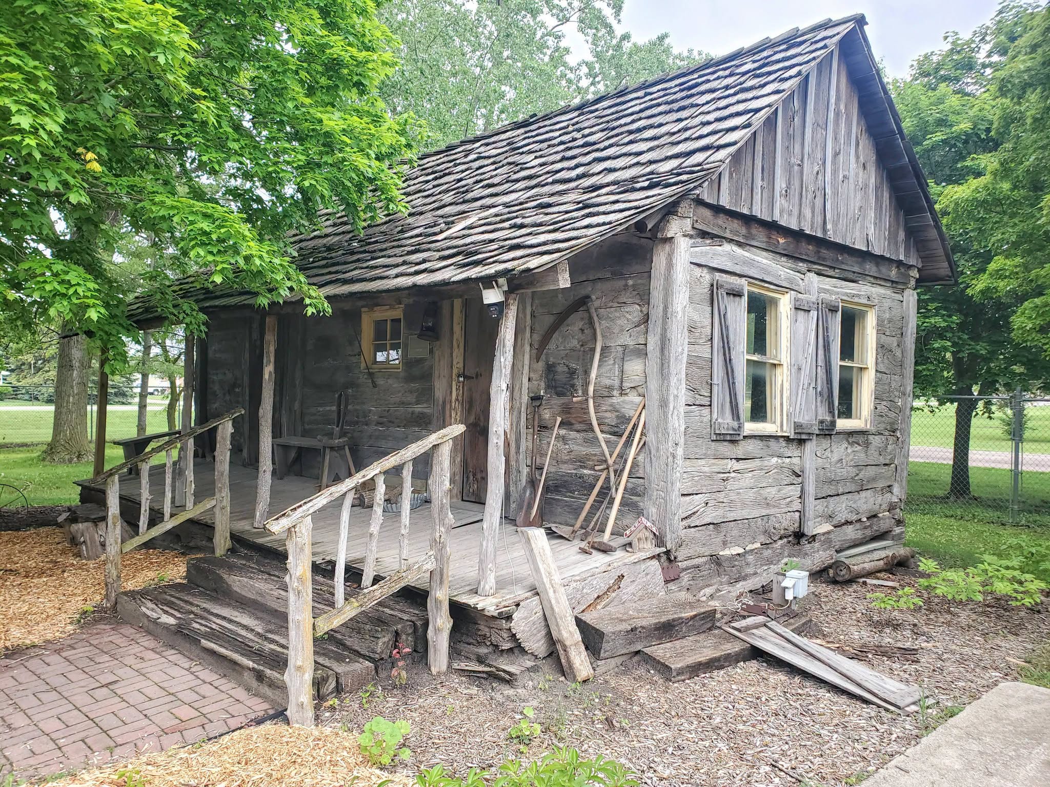 Skala Timber House in Battle Creek Heritage Park The 1869 Skala Timber House, a Czech post-and-panel log house, in Battle Creek Heritage Park