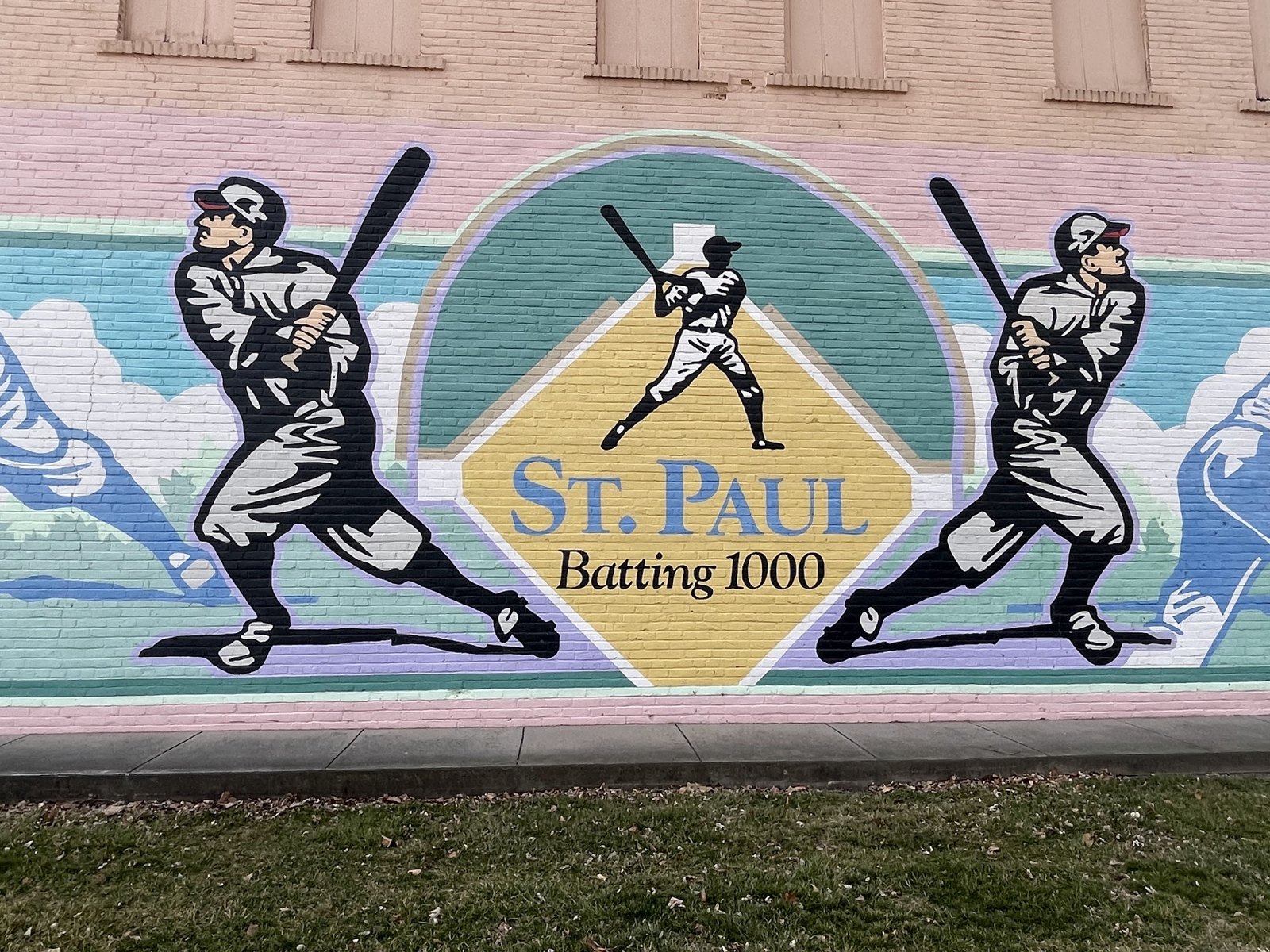 St. Paul Batting 1000 baseball mural, St. Paul, Nebraska