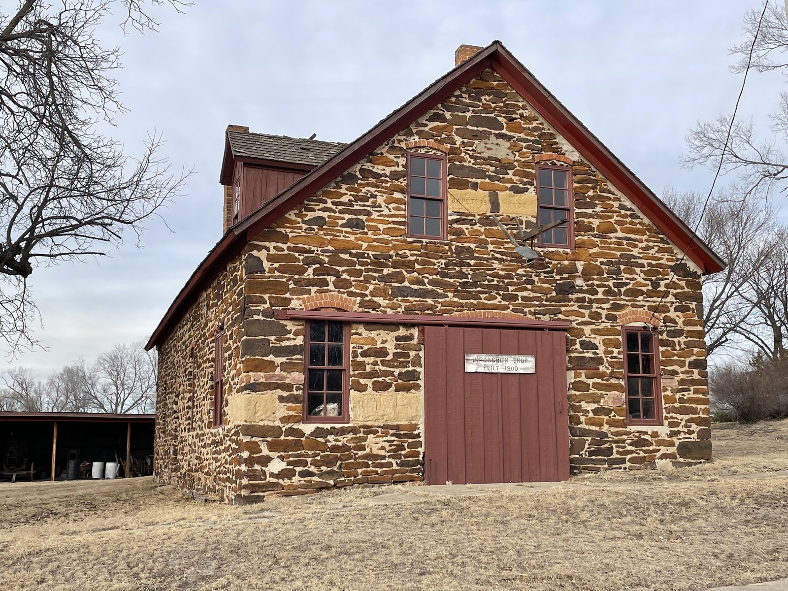 Historic stone livery stable, Steele City, Nebraska