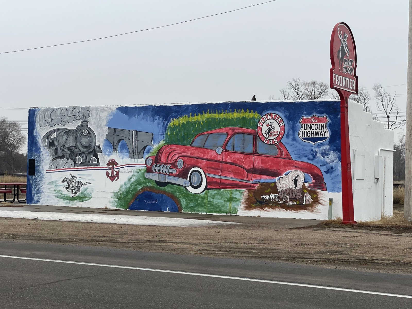 Lincoln Highway mural, Sutherland, Nebraska