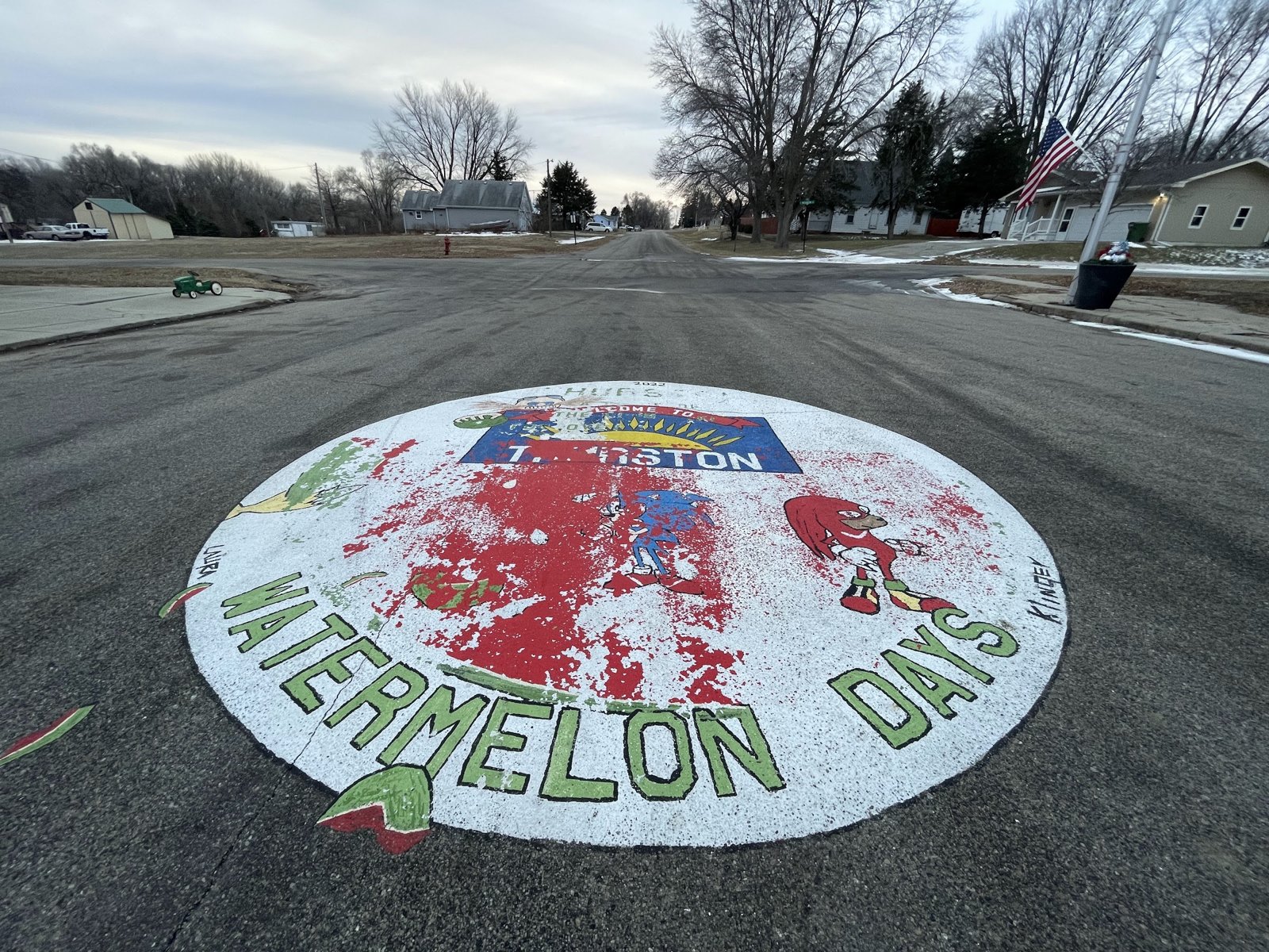 Watermelon Days street painting, Thurston, Nebraska Watermelon Days street painting, Thurston, Nebraska