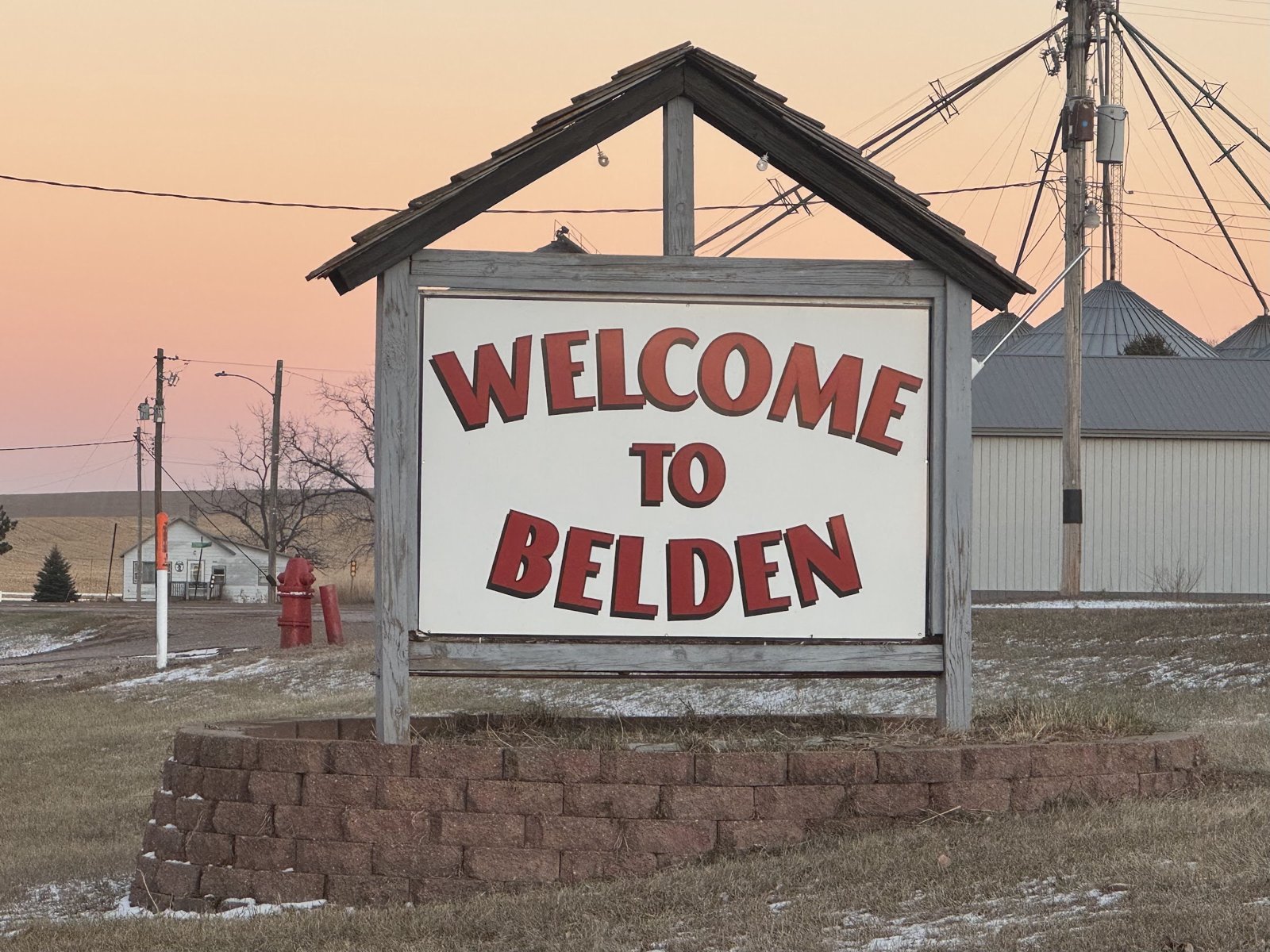 Welcome to Belden sign, Belden, Nebraska Welcome to Belden sign, Belden, Nebraska