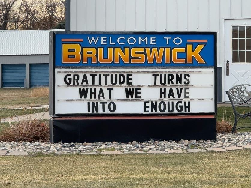 Welcome to Brunswick sign, Brunswick, Nebraska Welcome to Brunswick sign, Brunswick, Nebraska