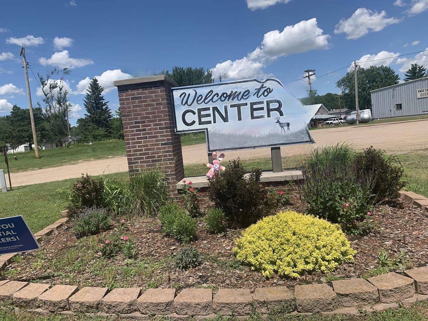 Welcome to Center sign, Center, Nebraska Welcome to Center sign, Center, Nebraska