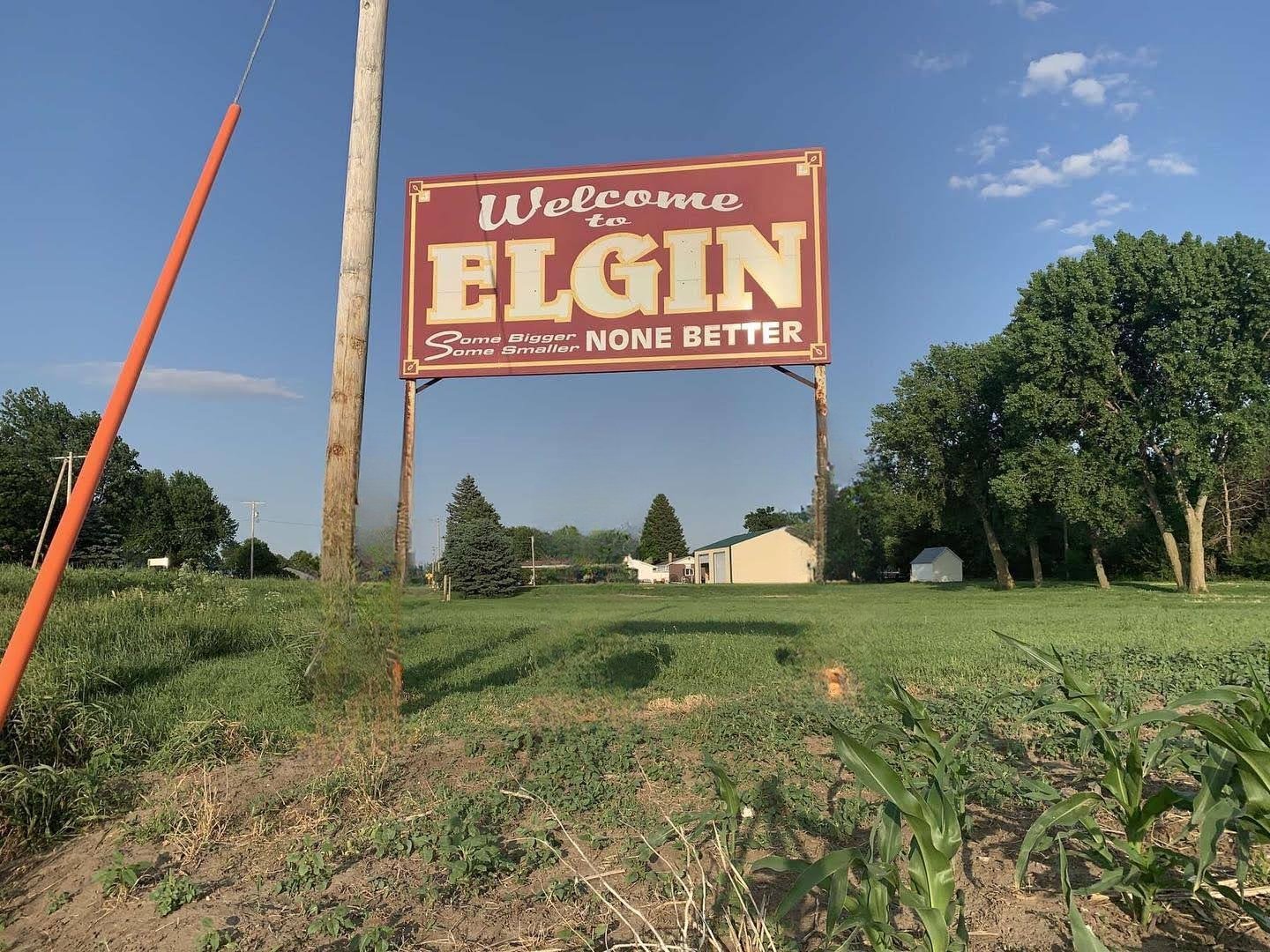 Welcome to Elgin sign, Elgin, Nebraska