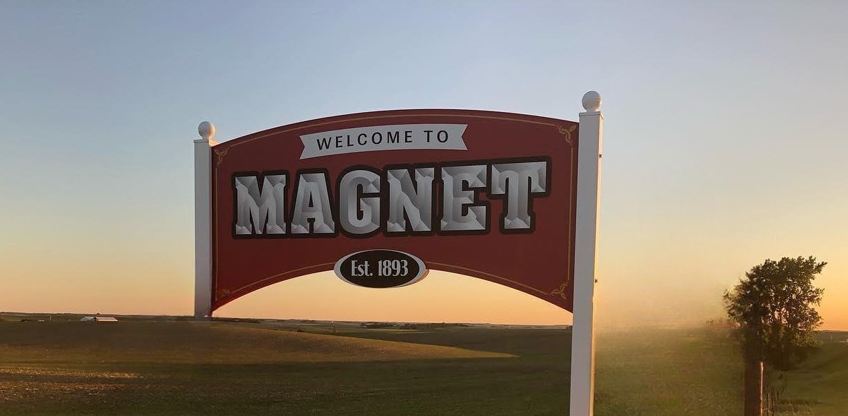 Welcome to Magnet sign, Magnet, Nebraska Welcome to Magnet sign, Magnet, Nebraska