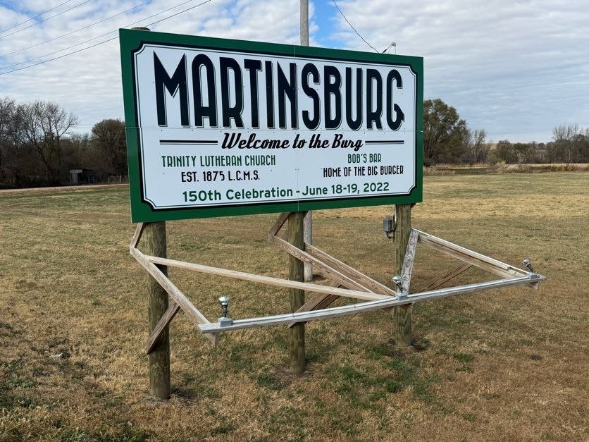 Martinsburg welcome sign, Martinsburg, Nebraska Martinsburg welcome sign, Martinsburg, Nebraska