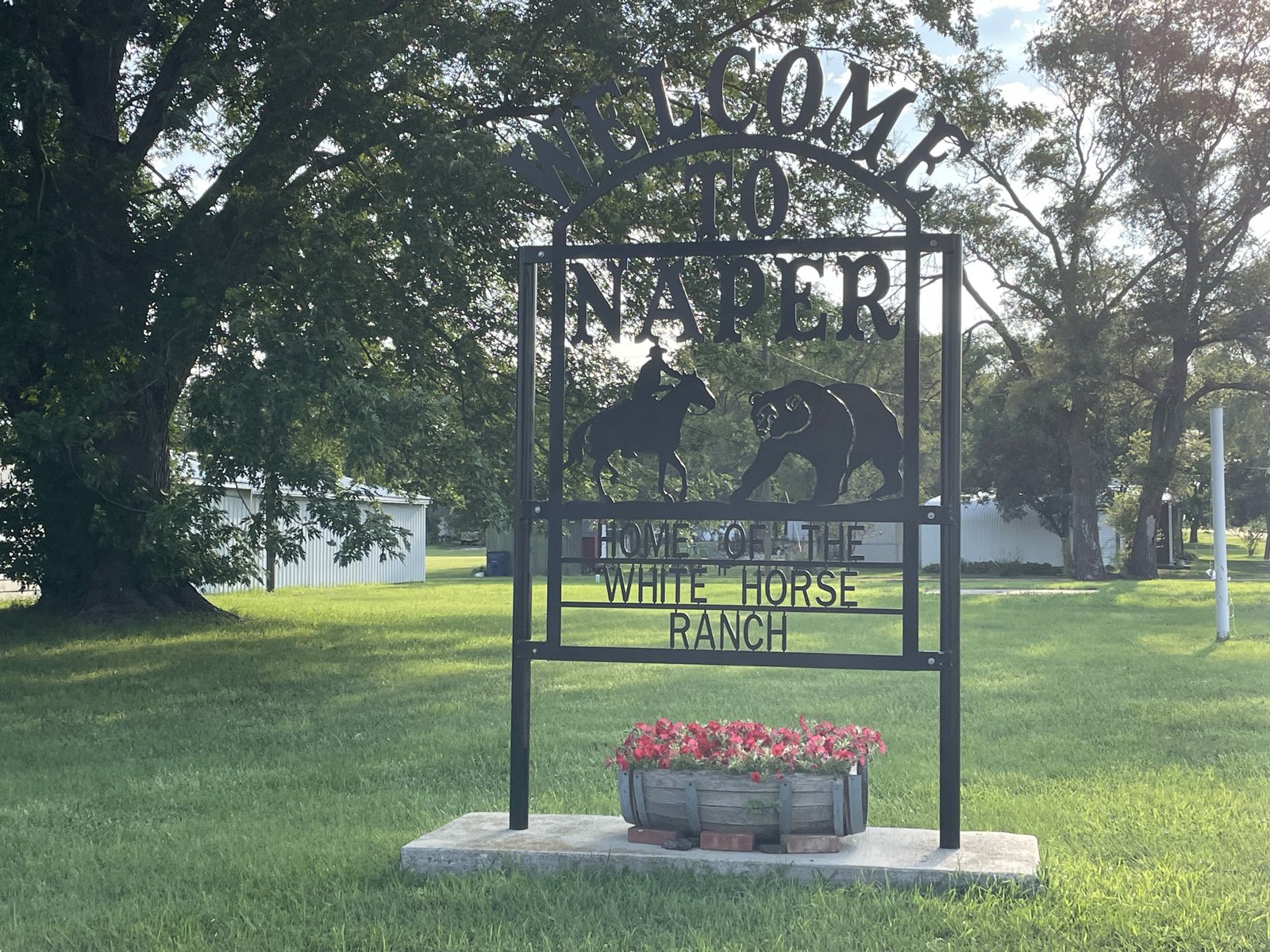 Welcome to Naper sign, Naper, Nebraska
