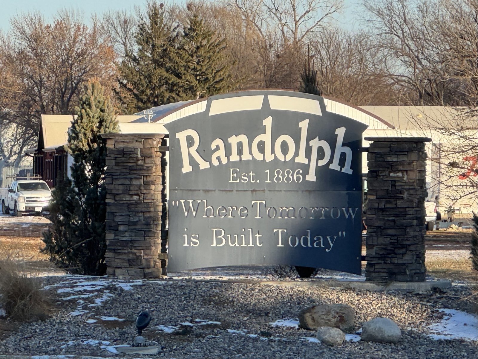 Welcome to Randolph sign, Randolph, Nebraska