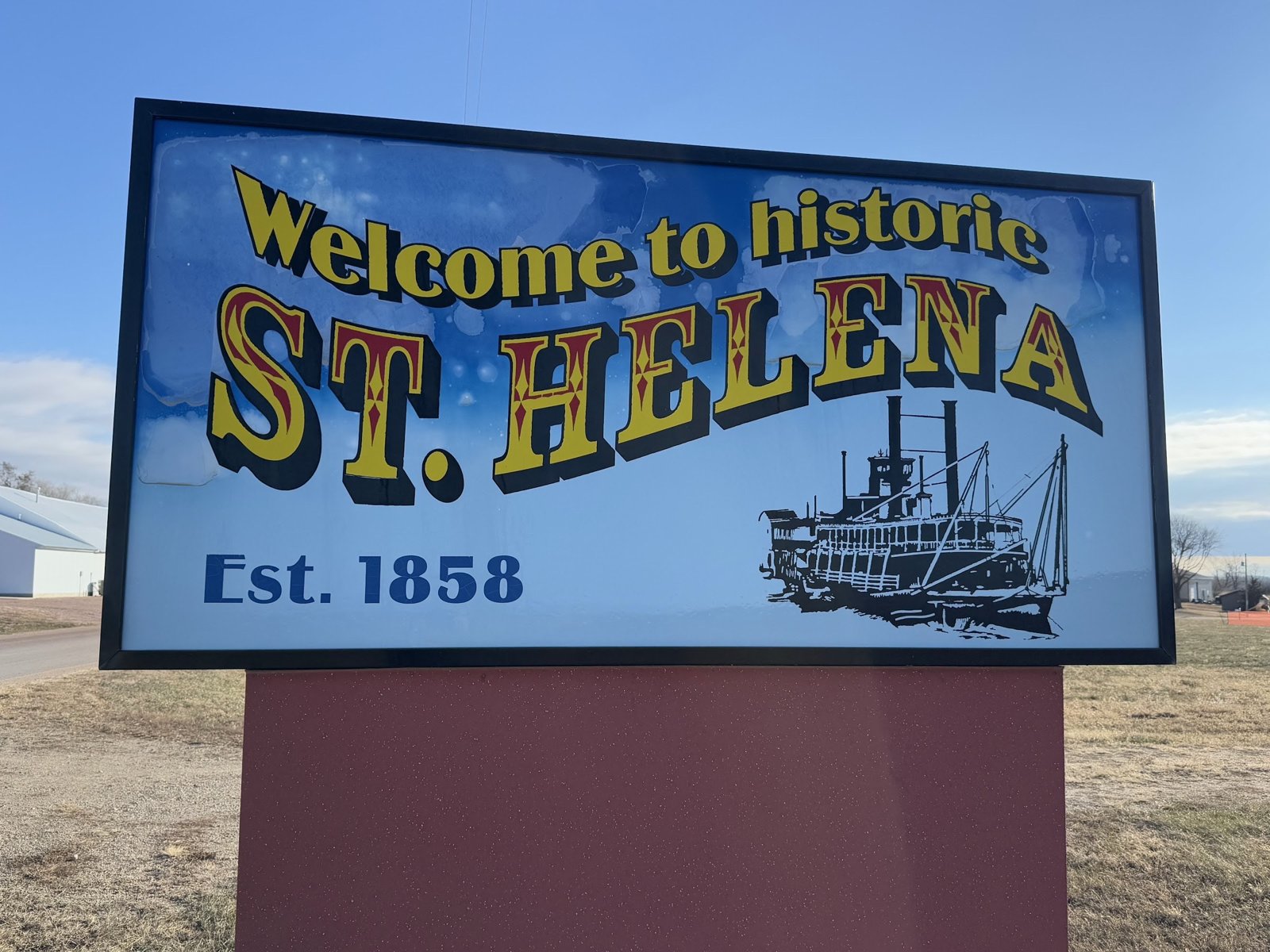 Welcome to historic St. Helena sign, St. Helena, Nebraska Welcome to historic St. Helena sign, St. Helena, Nebraska