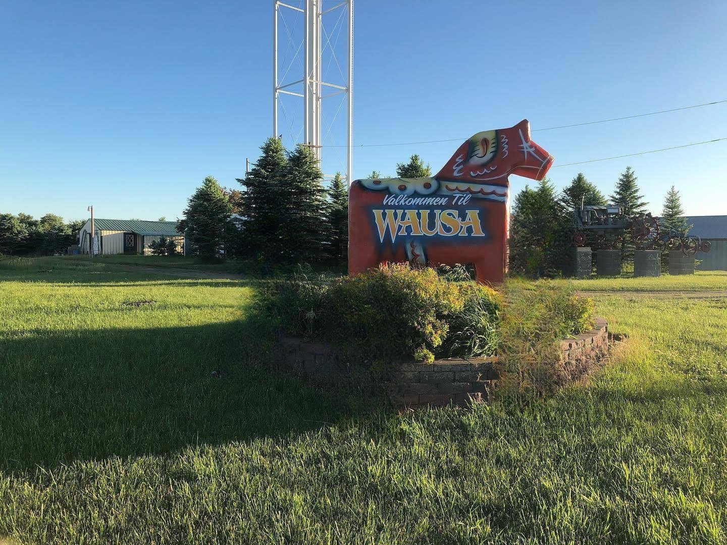 Welcome to Wausa sign, Wausa, Nebraska