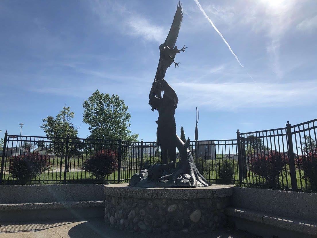 Eagle sculpture, Winnebago, Nebraska